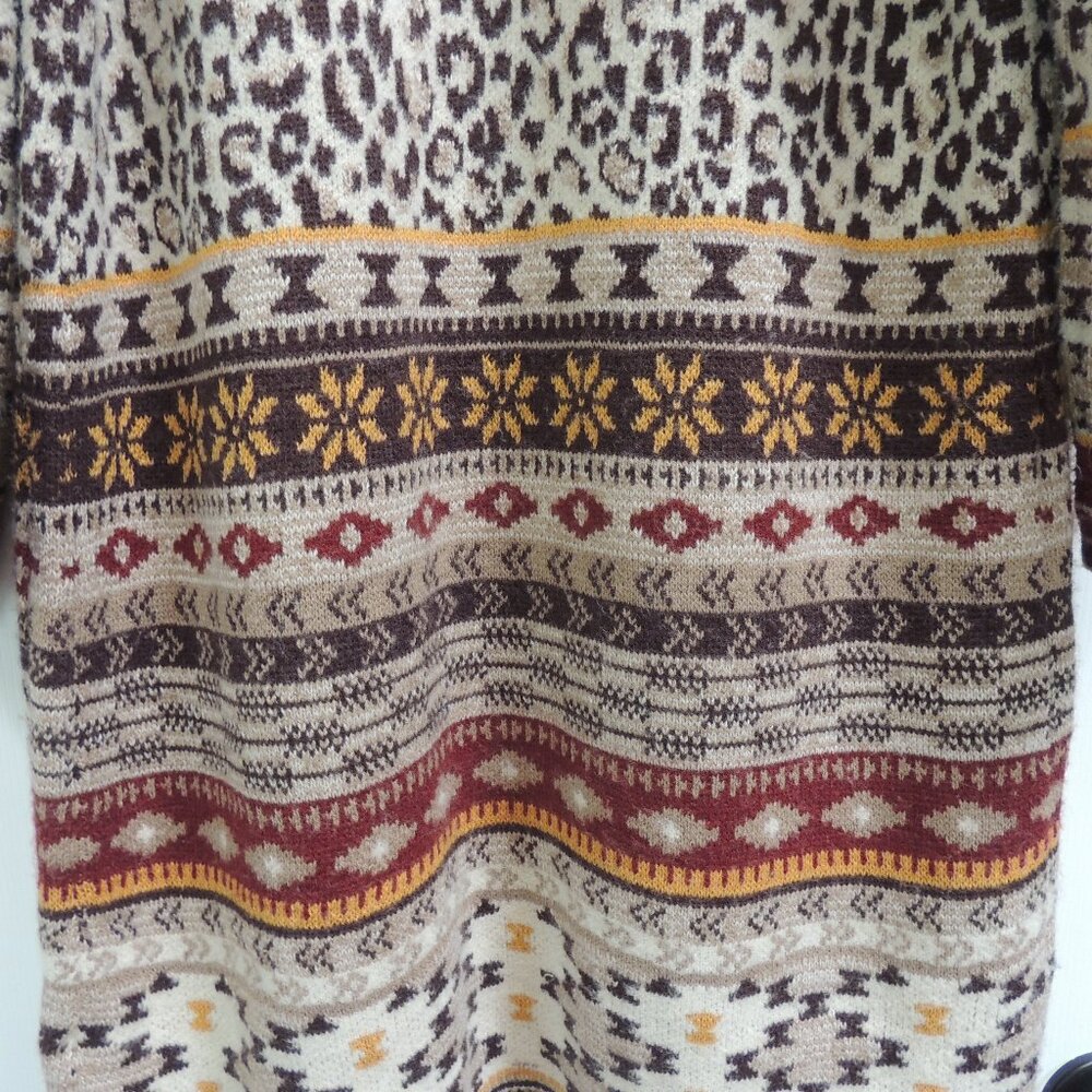 Max Sport Long Open Cardigan Duster Animal Print Large - Picture 8 of 9